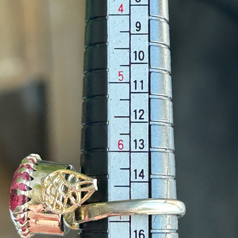 Vintage 1970 Elegant Pink Gemstone Ring size 7 - Picture 7 of 7